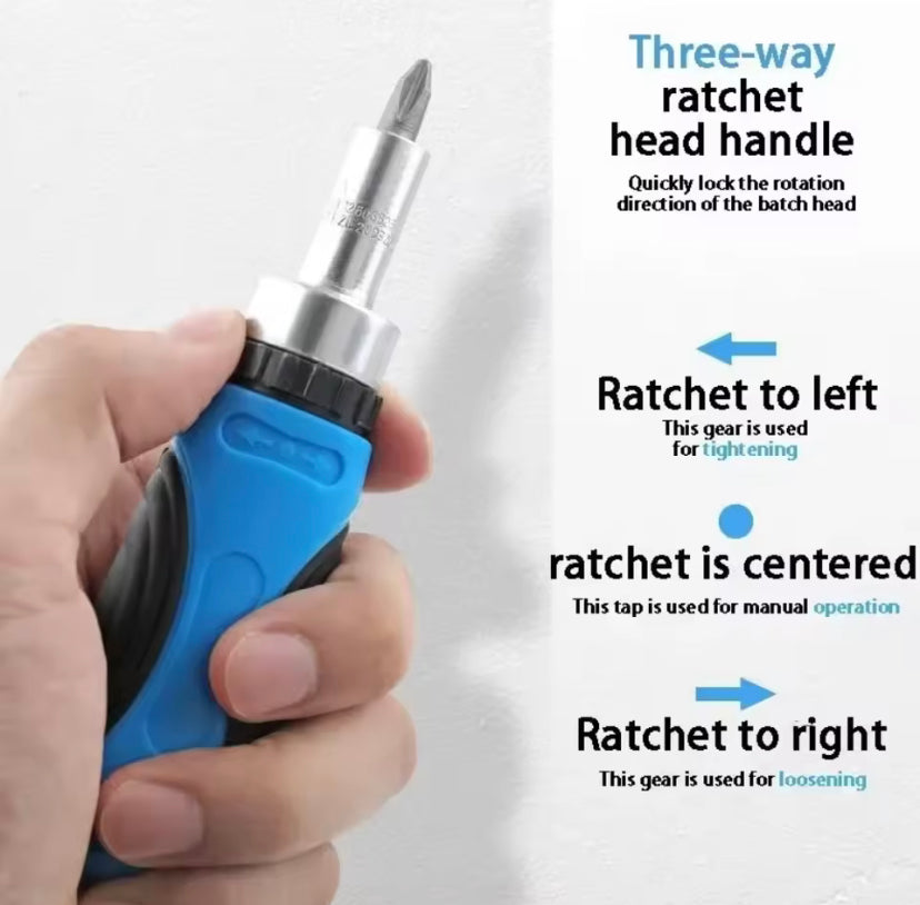 34 PCS Multifunction Screwdriver Ratchet Bit Kit One Word Cross Hexagon Screwdriver Small Screwdriver Socket Head Set