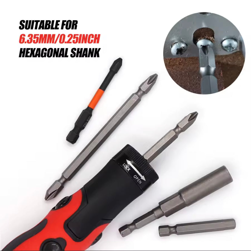 18pcs Multi Blade Hand Saw with Quick Change Mechanism Ergonomic Handle, Adjustable Length Versatile for Reciprocating Saw, Hacksaw Blades with Magnetic Screwdriver Bit Set