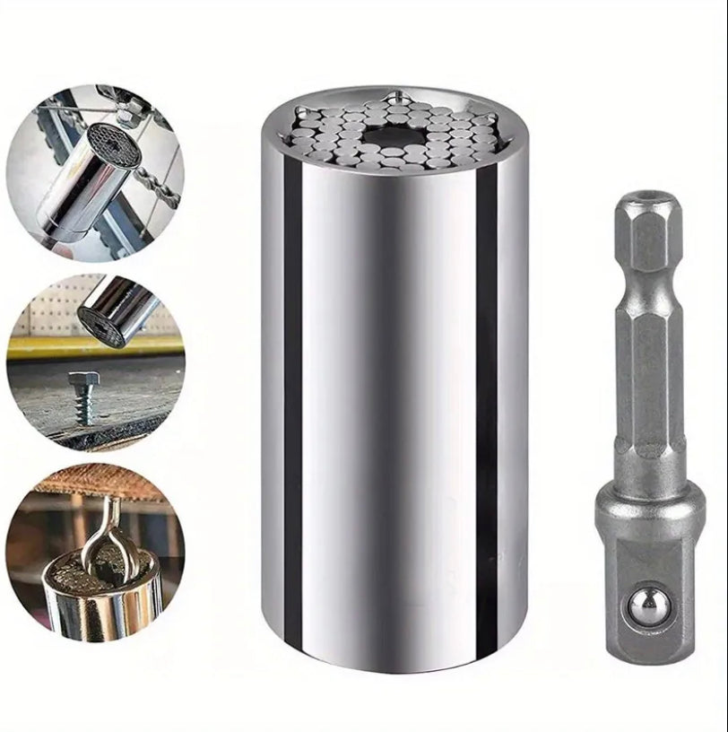 3PCS Universal Socket Wrench Set, Multi-Function Ratchet Socket Grip Adapter Set Fits Standard 1/4'' - 3/4'' Metric 7-19mm, for Removing Various Screws And Faucets