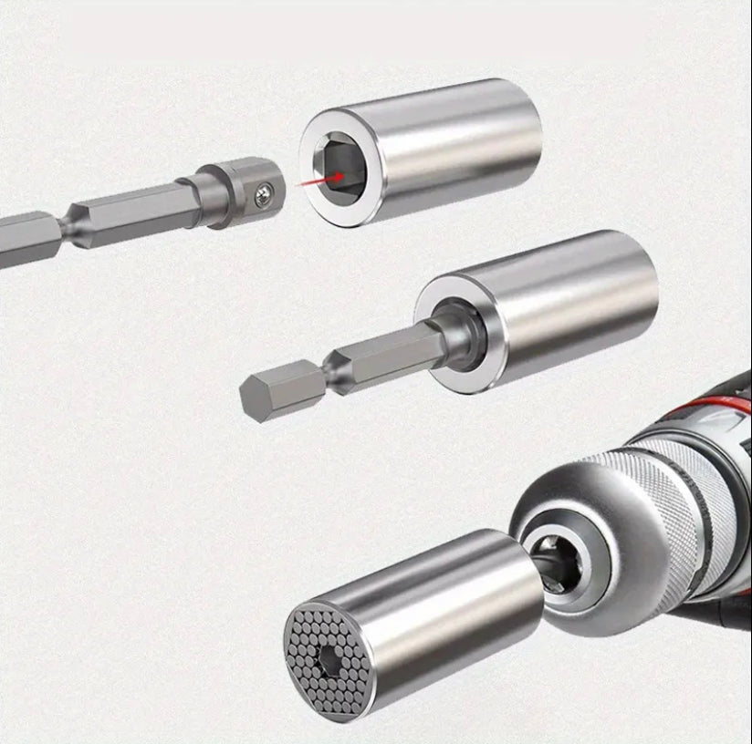 3PCS Universal Socket Wrench Set, Multi-Function Ratchet Socket Grip Adapter Set Fits Standard 1/4'' - 3/4'' Metric 7-19mm, for Removing Various Screws And Faucets