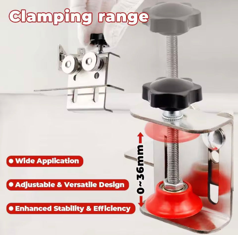 Portable Adjustable Cabinet Door Frame Jig Mounting Clamp Positioner Stainless Steel Woodworking Tool Kit for Household Use