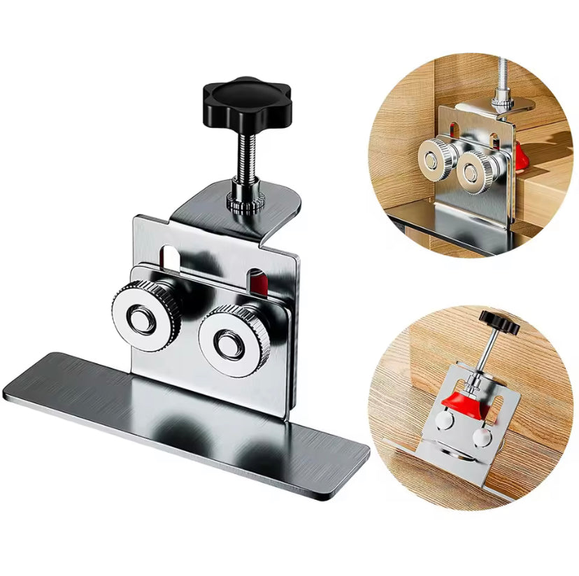 Portable Adjustable Cabinet Door Frame Jig Mounting Clamp Positioner Stainless Steel Woodworking Tool Kit for Household Use