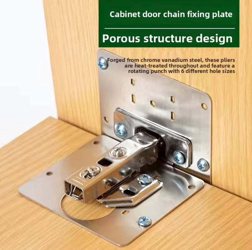 5PCS Stainless Steel Cabinet Door Hinge Repair Plates Fixing Bracket Drawer Cabinet Door Hinges Mounting Plate Kit Furniture Hardware