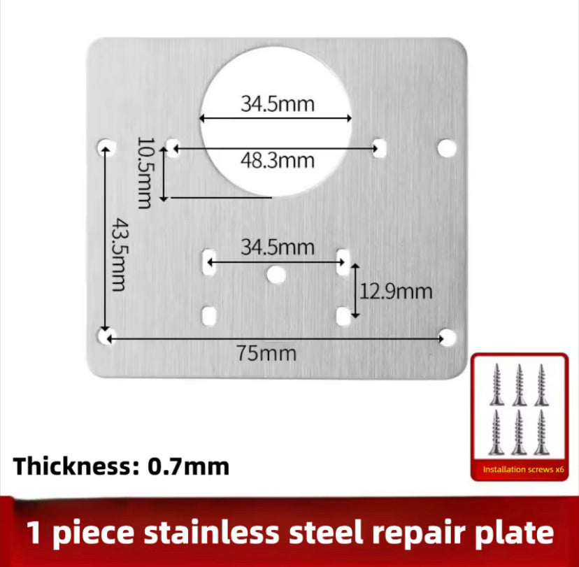 5PCS Stainless Steel Cabinet Door Hinge Repair Plates Fixing Bracket Drawer Cabinet Door Hinges Mounting Plate Kit Furniture Hardware