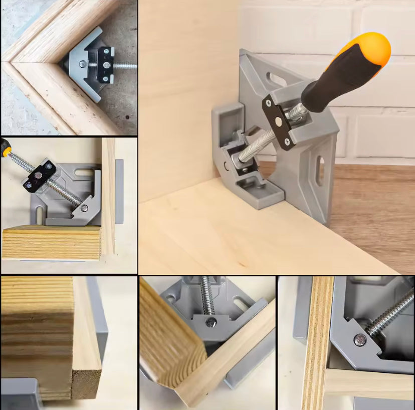90 Degree Right Angle Clip Clamp Single Handle Aluminum Alloy Corner Clamp Woodworking Picture Frame Clip Right Angle Folder