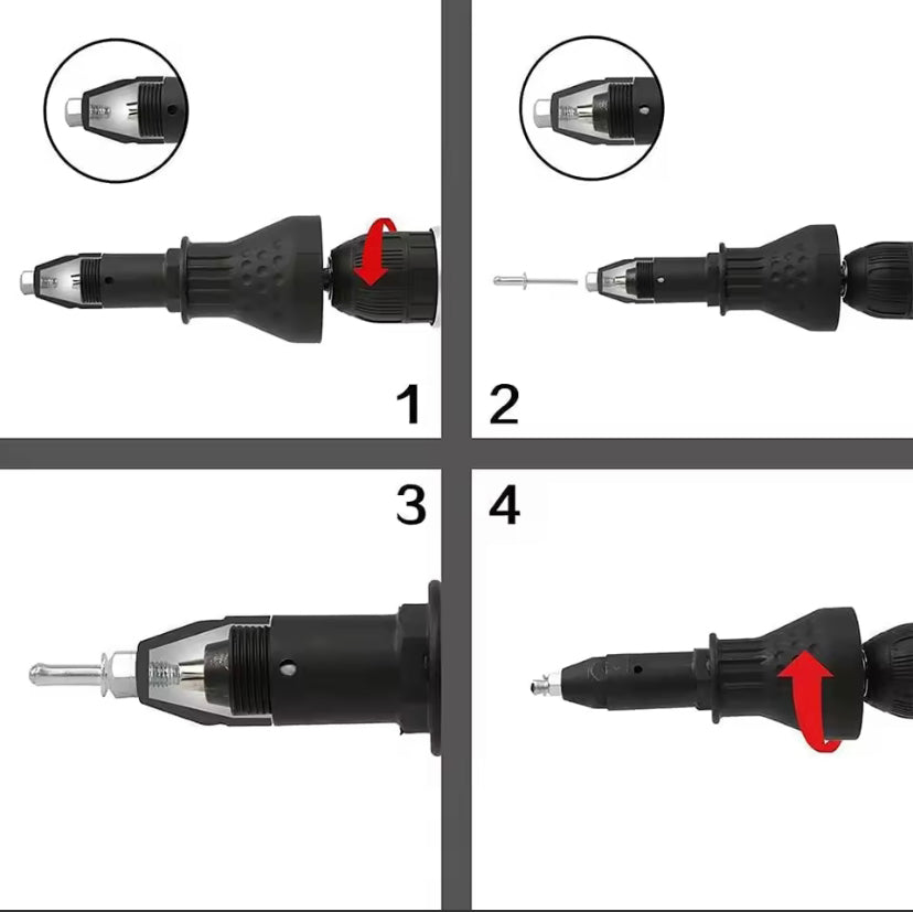 Riveting Drill Adapter Electric Pull Rivet Nut Gun Conversion Adapter Cordless Rivet Adaptor Nut Tools Riveting Drill Adapter
