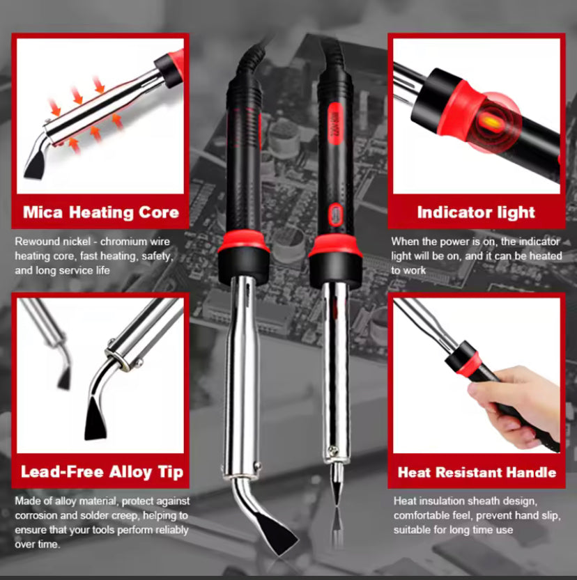 100W 220V High Power Portable Electric Soldering Iron Welding Repair Tools Internal Heating Electric Soldering Iron Tip