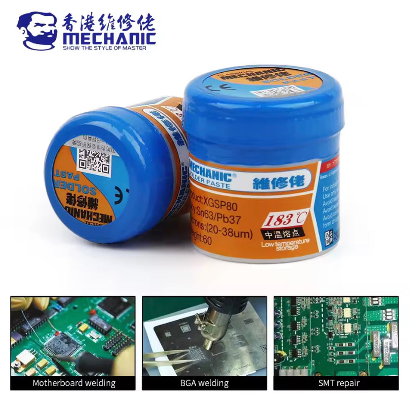 MECHANIC 183℃ Tin Solder Paste High Temperature Soldering Flux for Phone BGA PCB SMD Repair Solder Iron Station Welding Paste
