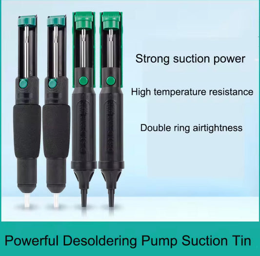 Solder Sucker soft handle antiskid tin suction device automatic rebound tin suction gun double ring tin suction pump
