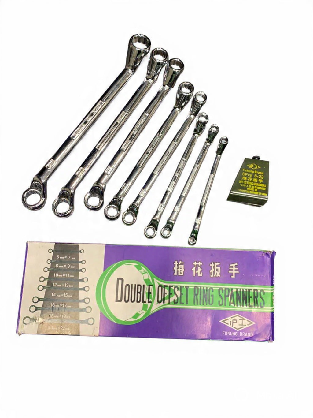 8pcs 6x7-20x22mm Double Ring Spanner Set Ratchet Wrench Set for Installation / Maintenance / Auto & Industrial Repair Challenges