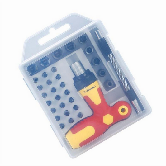 33PC Complete Allen Key Drill Bit Set with Adjusting Screwdriver for DIY Project Convenient Allen Key Set Handle Tool