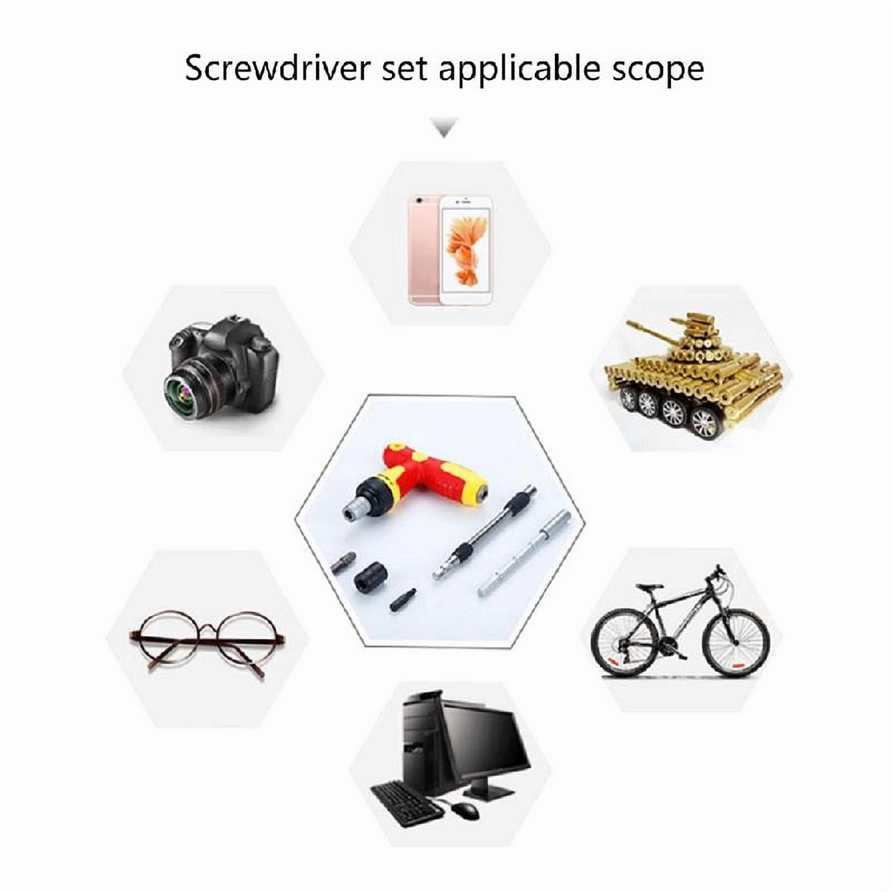 33PC Complete Allen Key Drill Bit Set with Adjusting Screwdriver for DIY Project Convenient Allen Key Set Handle Tool