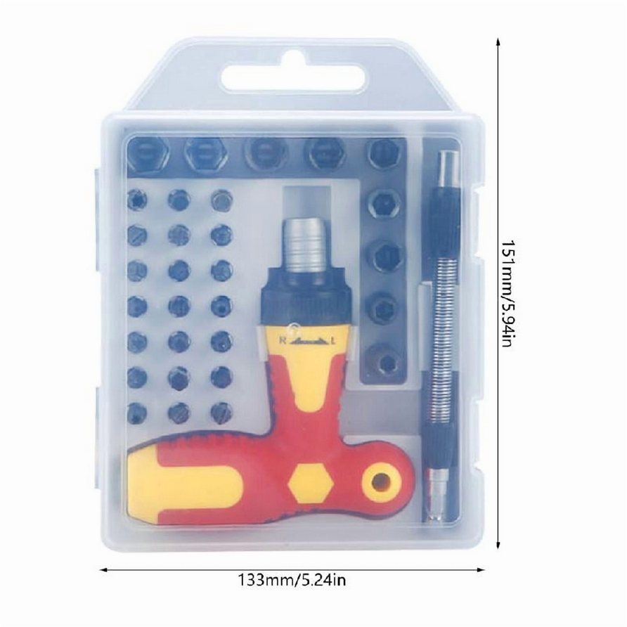 33PC Complete Allen Key Drill Bit Set with Adjusting Screwdriver for DIY Project Convenient Allen Key Set Handle Tool