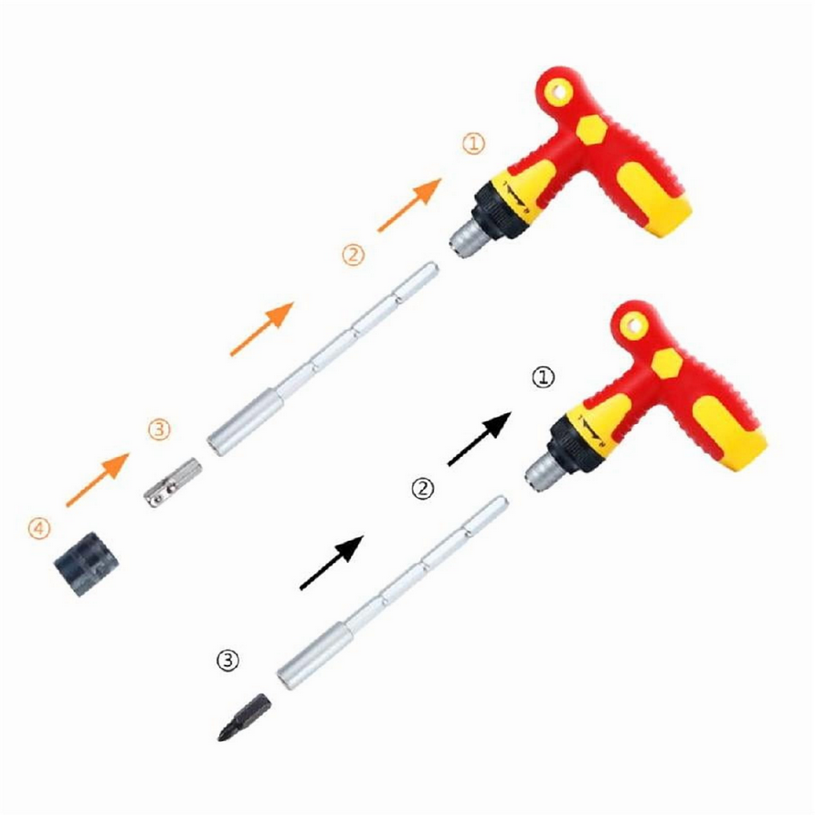 33PC Complete Allen Key Drill Bit Set with Adjusting Screwdriver for DIY Project Convenient Allen Key Set Handle Tool