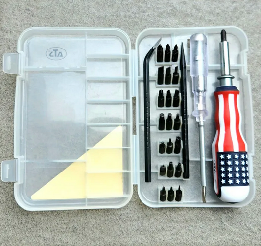 25 in 1 Plastic Handle Screwdrivers Tweezers Torx Slotted Tools Multi Bit Screwdriver Set