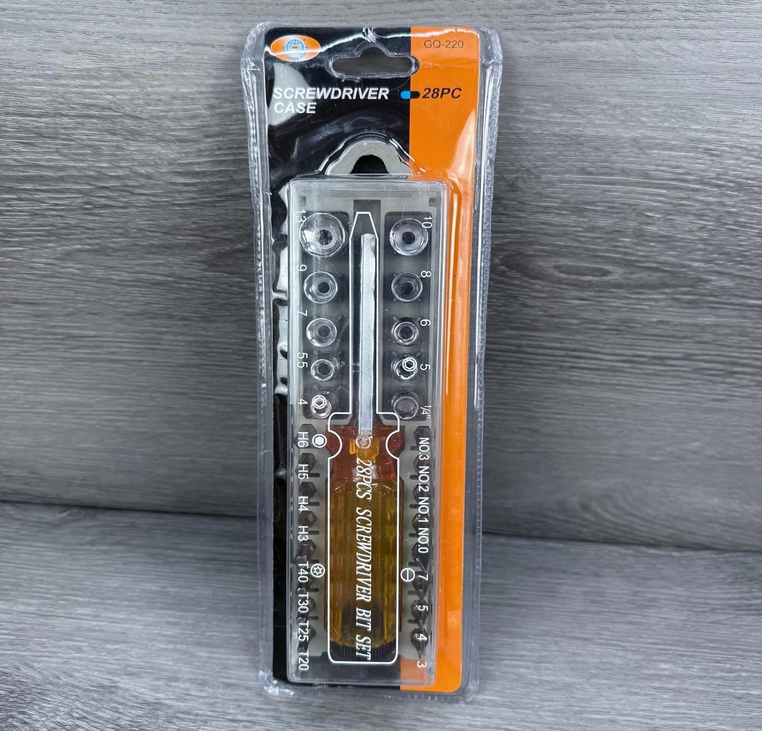 Screw Driver Kit Multipurpose Alloy 28 Pieces In 1 Set Precision Multi Bit Heavy Duty Screwdriver Nut Driver Combination Tool Set All In One with Handle and Carry Box