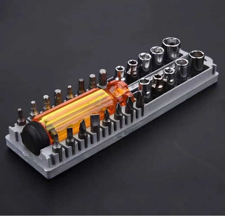 Screw Driver Kit Multipurpose Alloy 28 Pieces In 1 Set Precision Multi Bit Heavy Duty Screwdriver Nut Driver Combination Tool Set All In One with Handle and Carry Box