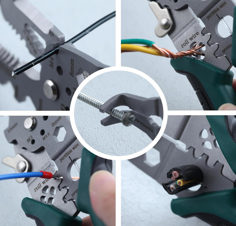 10-in-1 Multifunctional Wire Stripper, Wire Stripping and Unscrewing Tool, Wire and Cable Stripper, Professional Electrical Wire Stripper, Hand Tools