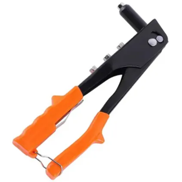 Weiye 10" Rivet Gun, Hand Riveter, 4 Tool-Free 20 Rivet Heads Durable for Plastic, Wood, Metal