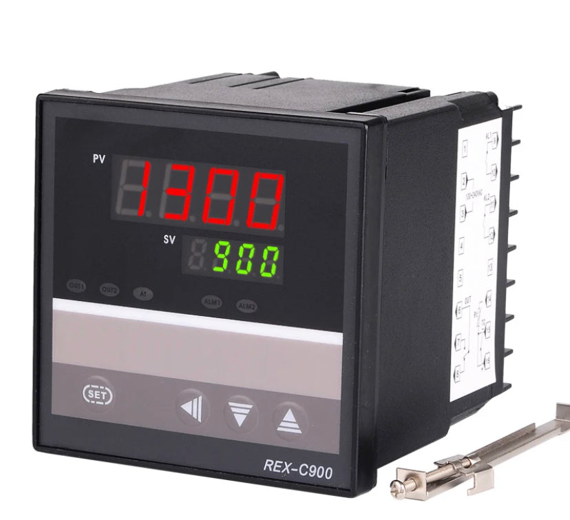 REX-C900 PID Temperature Controller Digital Display Thermostat Relay Output REX C900 220VAC K Type Size 96x96mm