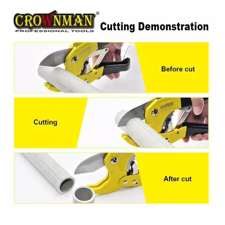 CROWNMAN PVC Pipe Cutter 42MM Stainless Steel Triangle Blade Cutting Sharp